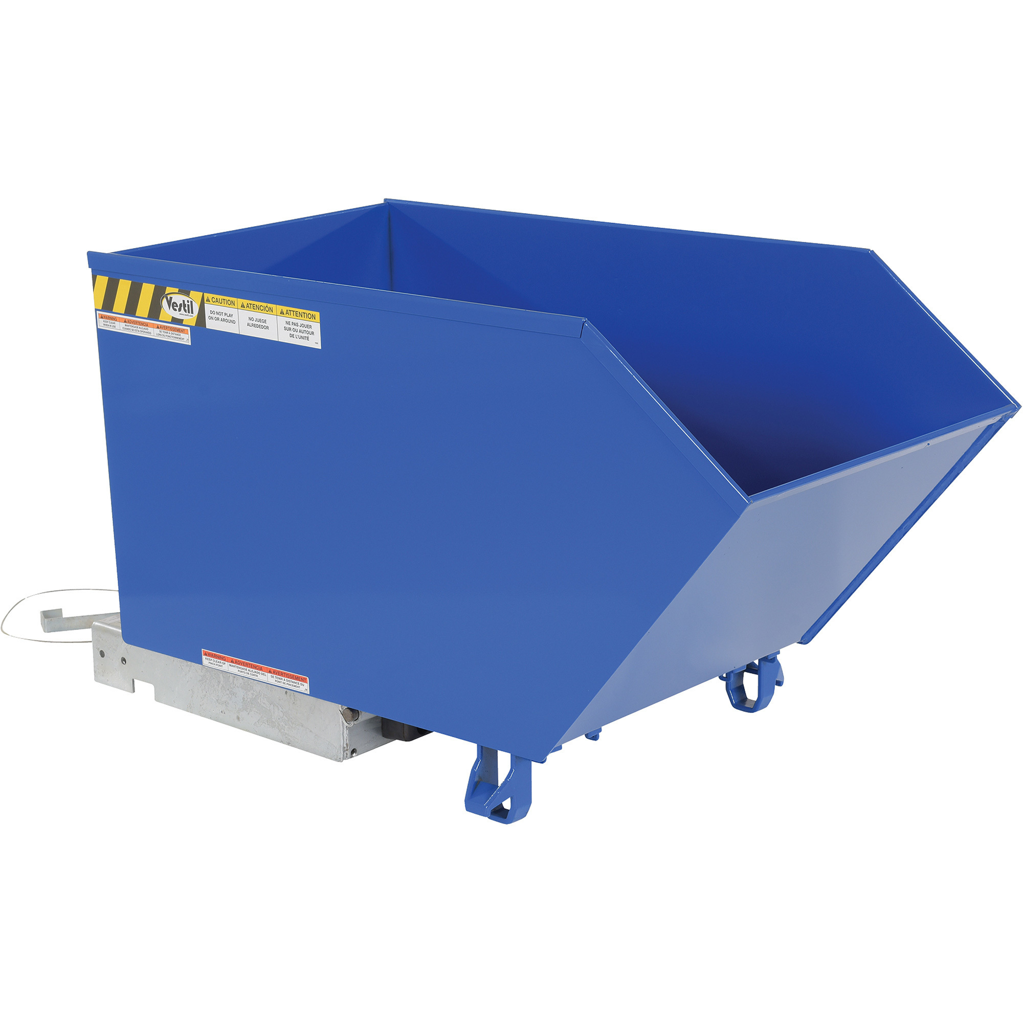 Vestil Self-Dumping Steel Hopper - 4000-Lb. Capacity, 1/2 Cubic Yard Volume, Low Profile, Powder-Coat Finish, Model# H-50-MD
